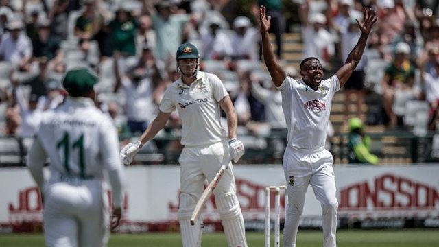 South Africa dethrone Australia to surge to No. 1 in ICC Test rankings for first time since 2016 South Africa's Kagiso Rabada (R) reacts as he unsuccessfully appeals for the wicket of Australia's Cameron Green in this frame. (Getty)