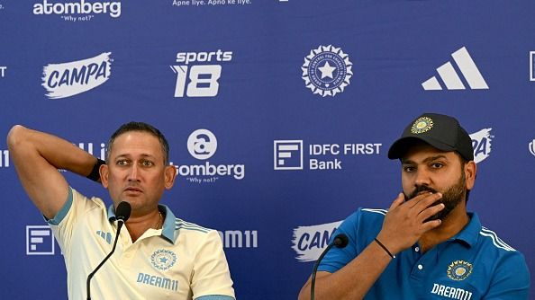 Watch Full video of Rohit Sharma-Ajit Agarkar's press conference announcing India's Champions Trophy squad India captain Rohit Sharma (R) and chief selector Ajit Agarkar in this frame