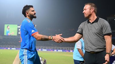 Kohli has stopped overthinking and is more instinctive: De Villiers loving aggressive Virat Virat Kohli of India interacts with AB de Villiers as they make their way off after finishing unbeaten on 101 after equalling Sachin Tendulkar's record