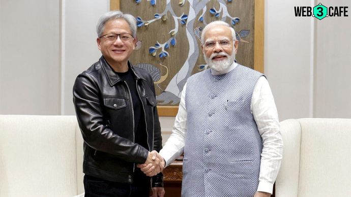 PM Modi with Nvidia's CEO Jensen Huang