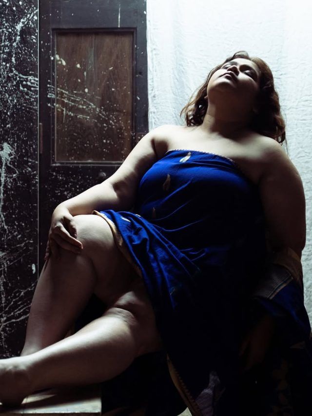 Woman with beauty products
