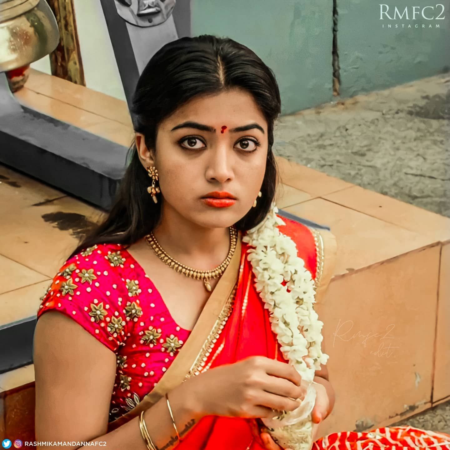 rashmika mandanna red dress Rashmika Mandanna raging in red