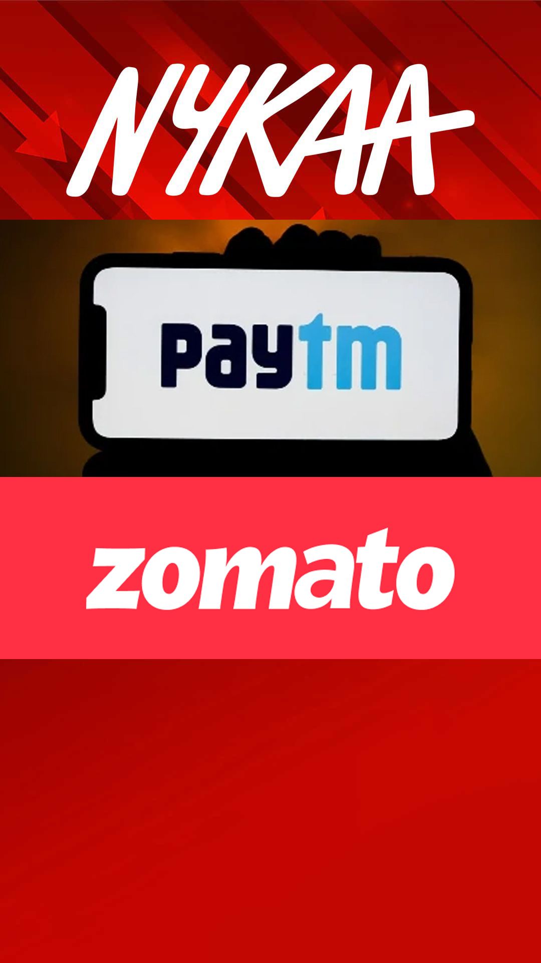 Zomato, Paytm, Nykaa shares
