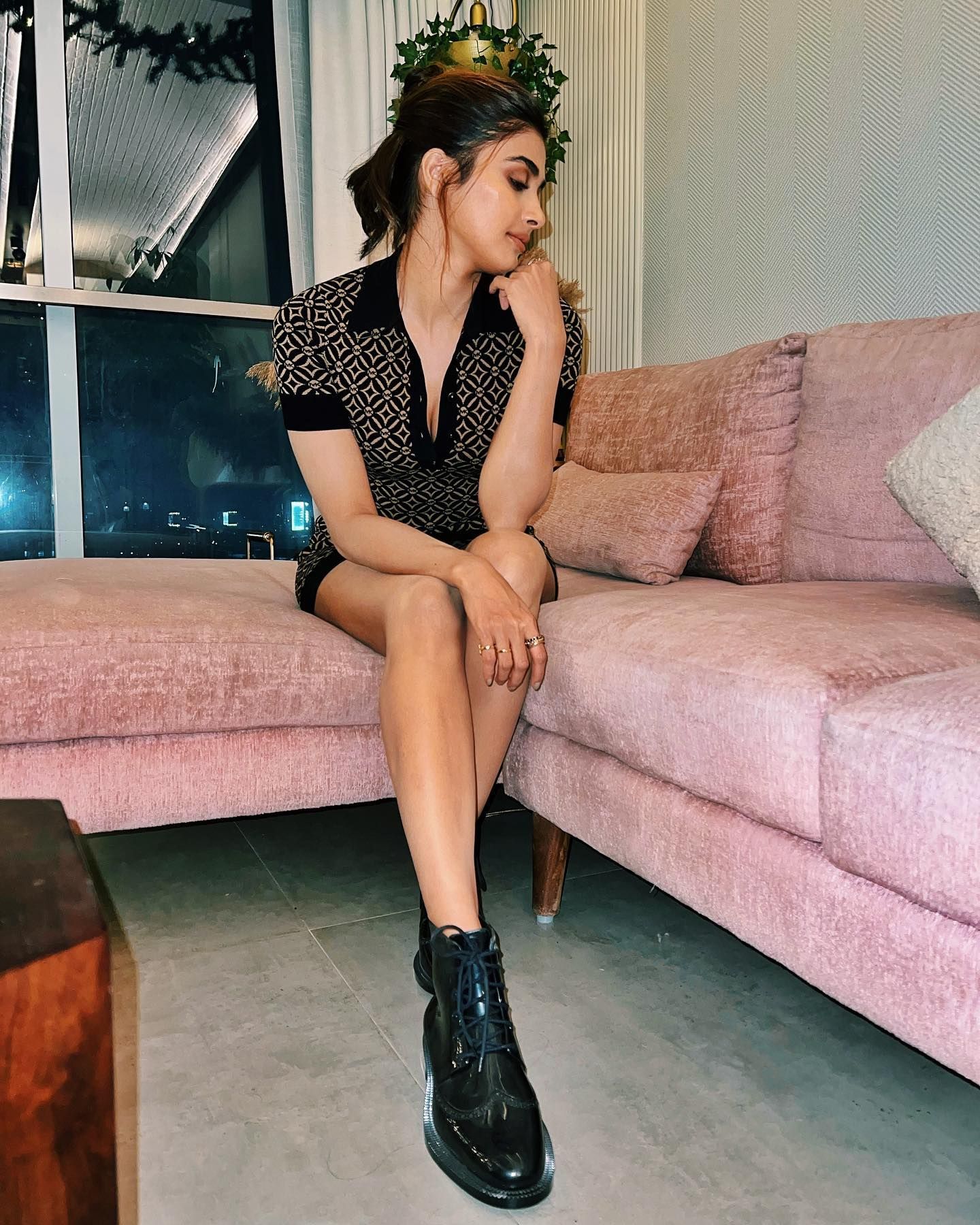 sachin and babi light blue dress Pooja Hegde Keeps It Stylish in Casual Look