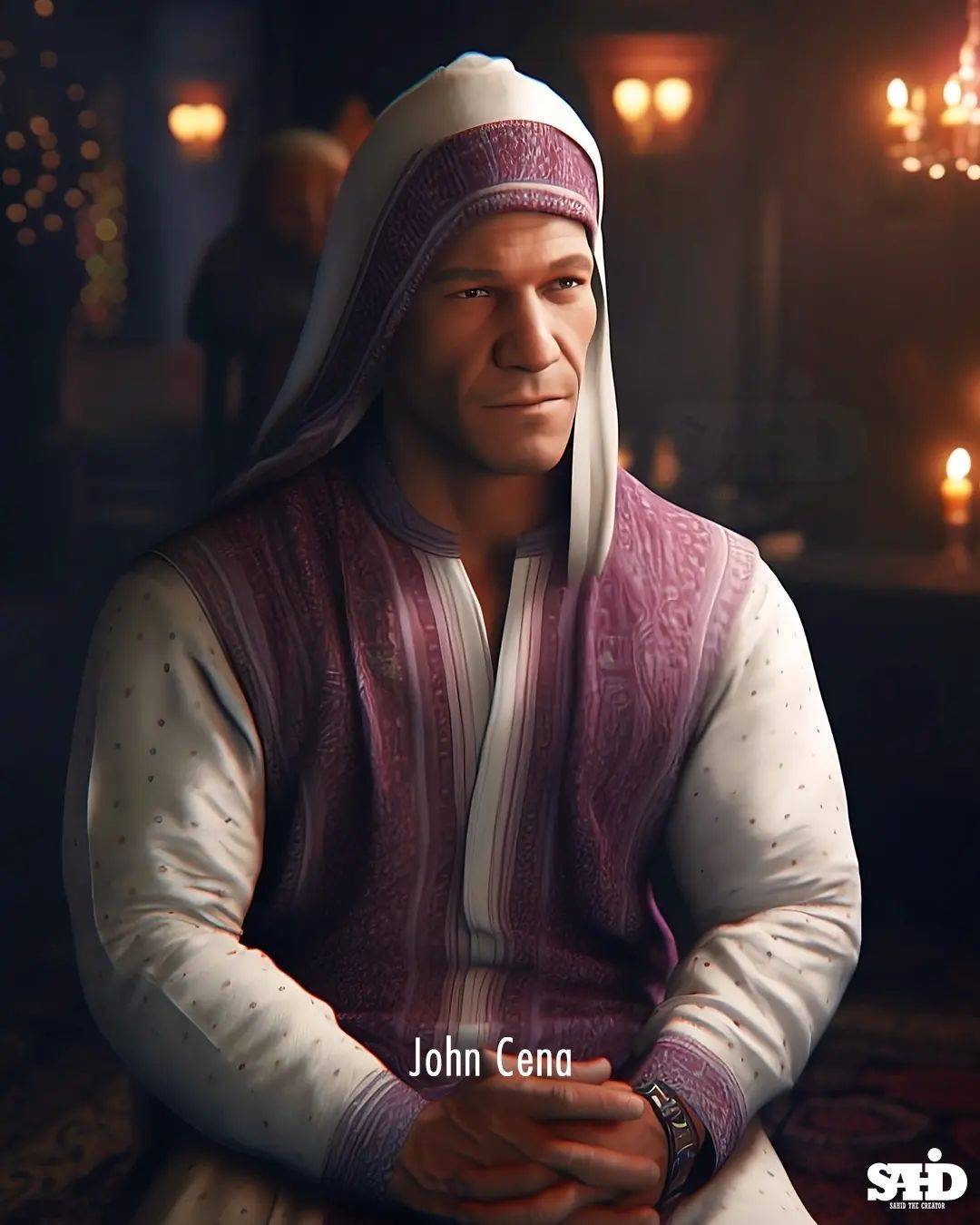 AI image of WWE star John Cena on eid