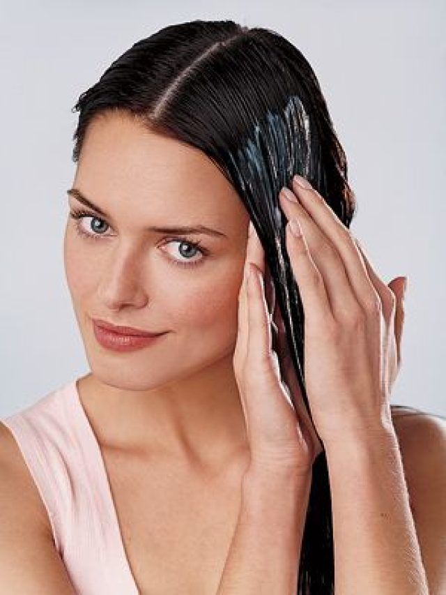 Woman with beauty products