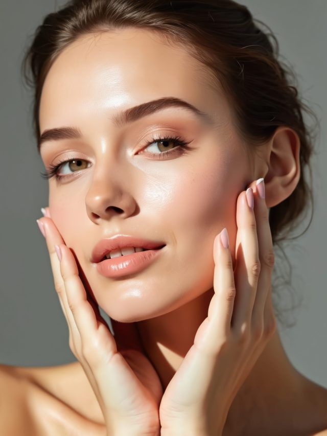 Woman with beauty products