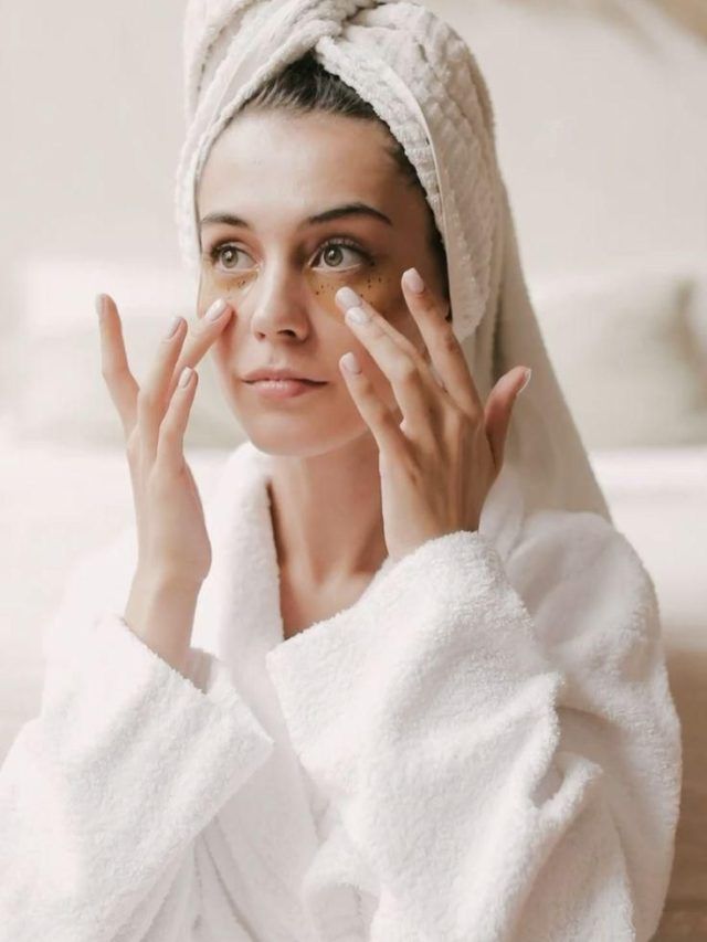 Woman with beauty products