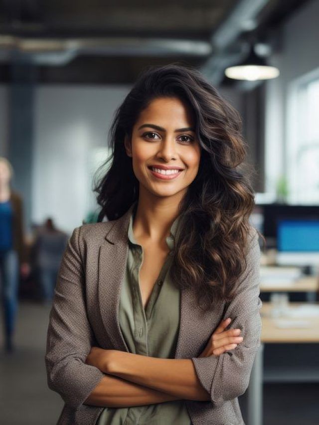 Woman with beauty products