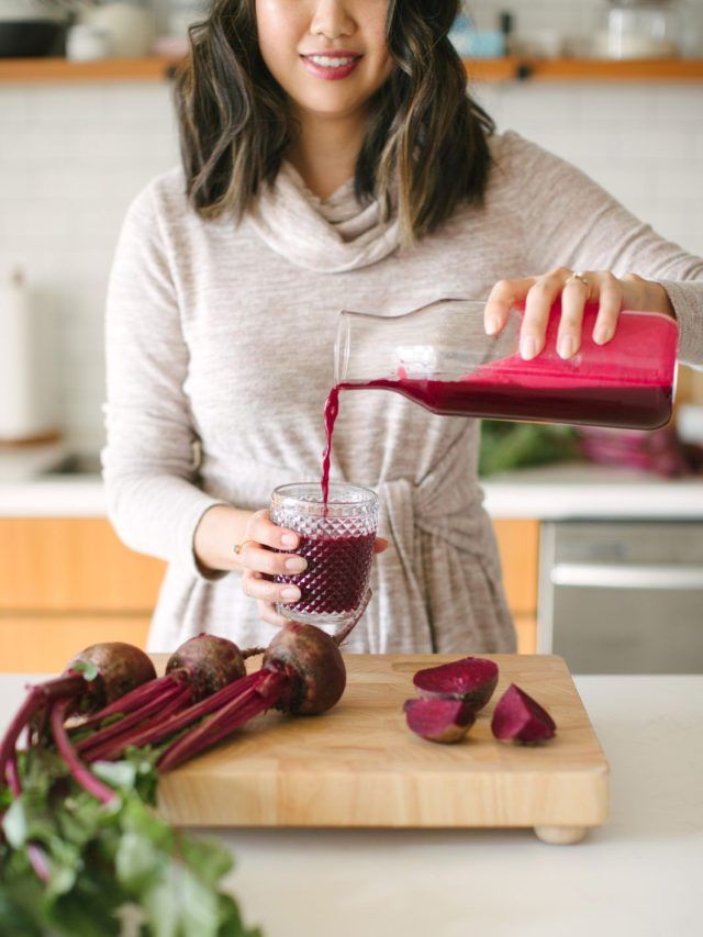 Woman with beauty products
