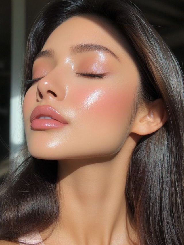 Woman with beauty products