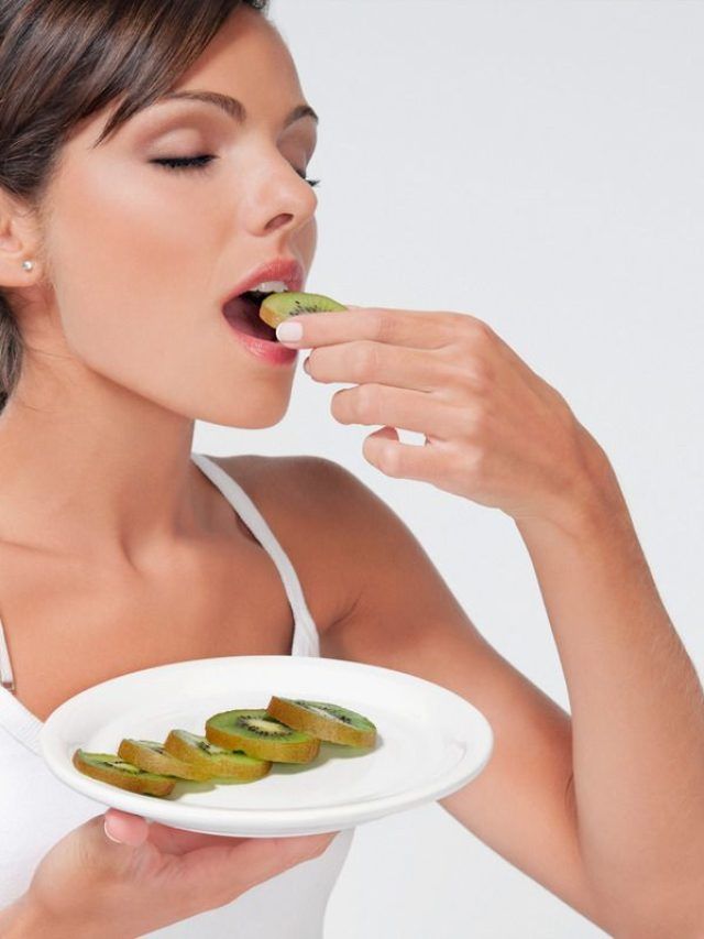 Woman with beauty products