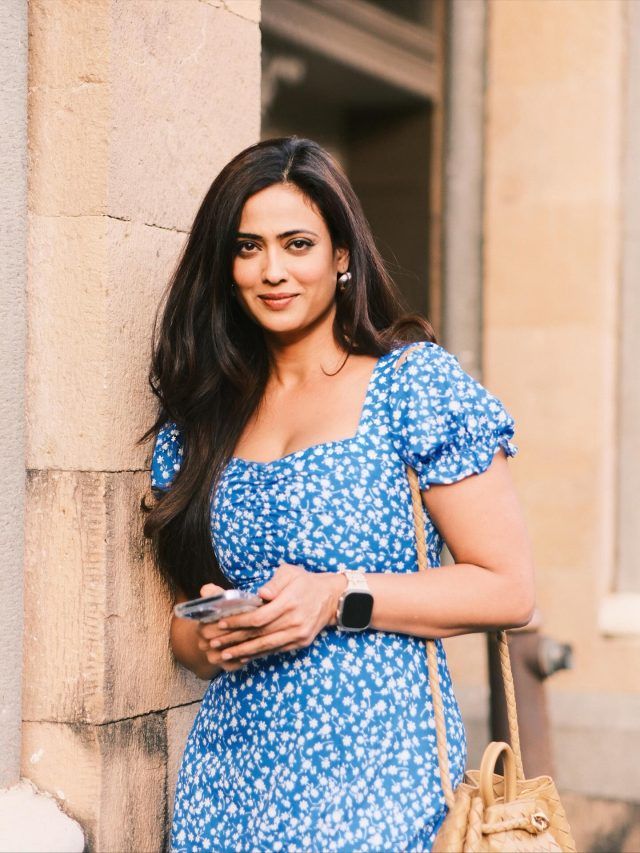 Woman with beauty products