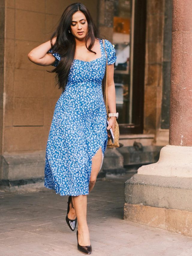 Woman with beauty products