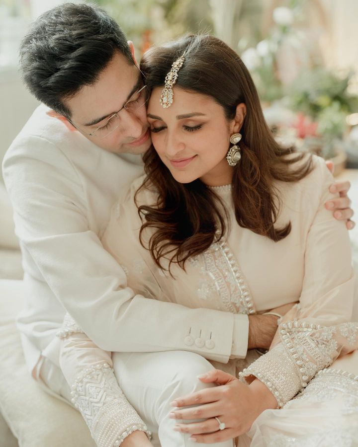 ring ceremony couple dress for engagement Powder Blue is the New Red for Weddings