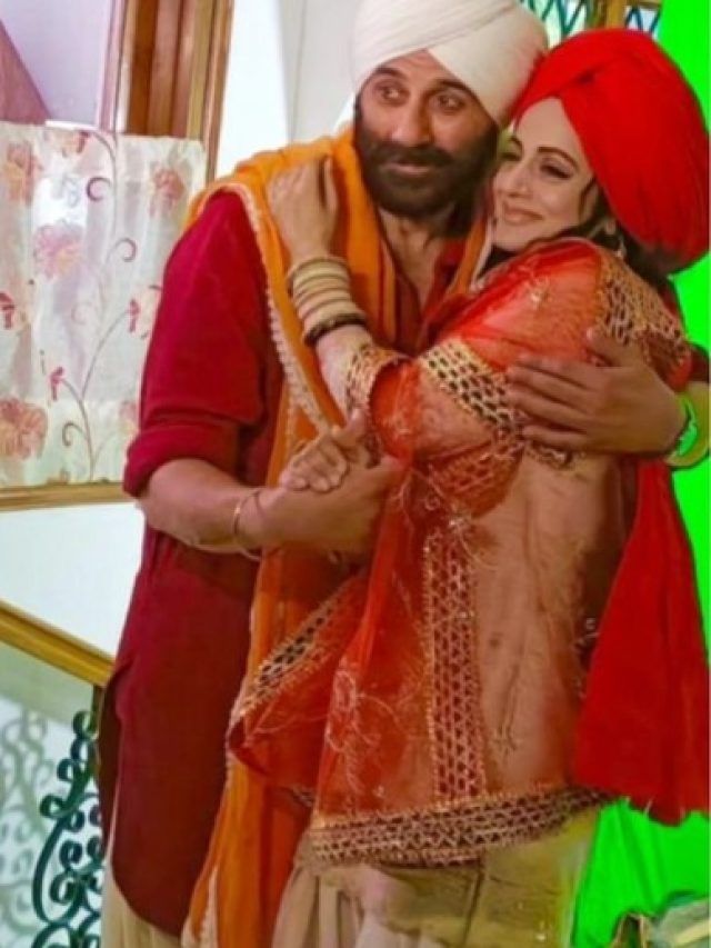 सनी देओल का ऑनस्क्रीन पत्नी संग रोमांस, कैमरे के सामने लगाया गले, मचा गदर