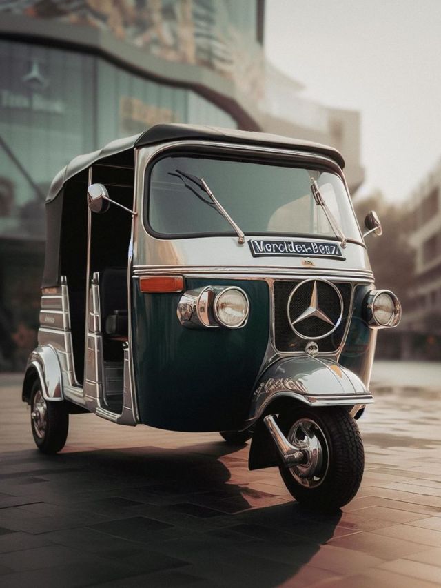 AI Images: What if Audi, Mercedes Benz, BMW, Lamborghini, Tesla made auto rickshaws? Check out how AI reimagines luxury autos