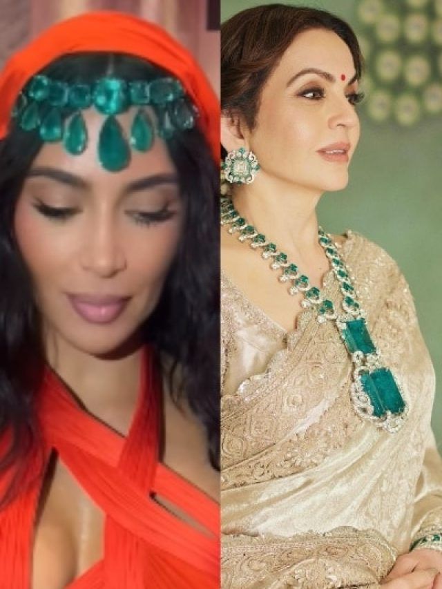 पन्ना की जूलरी पहनकर आईं किम, देखकर भूल जाएंगे नीता अंबानी का हार, PHOTOS