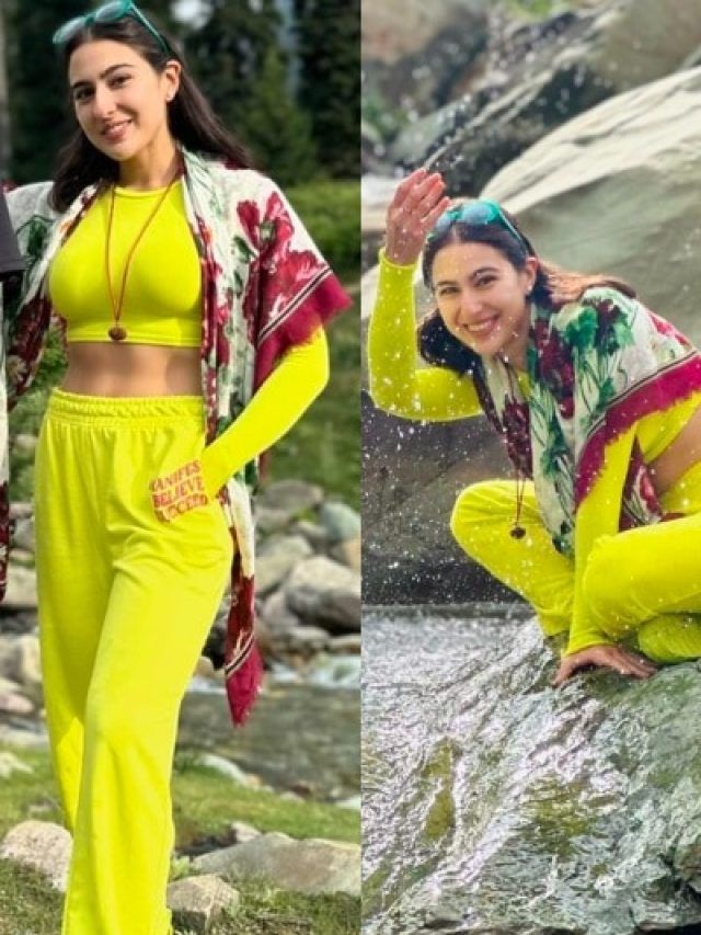 कश्मीर में 'सुकून' तलाश रहीं सारा अली खान, देखें उनका कलरफुल लुक