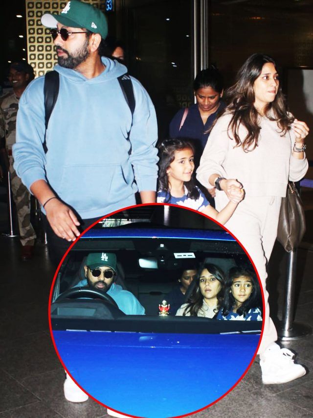 रोहित शर्मा का एयरपोर्ट पर दिखा किलर लुक, बेटी-पत्नी संग वतन वापसी, PHOTOS