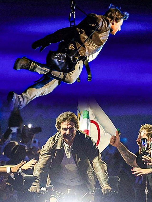 ओलंपिक क्लोजिंग सेरेमनी में 62 के टॉम क्रूज ने उड़ाए होश, स्टेडियम में कूदे, प्लेन से भी...