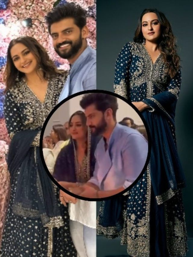 शादी के बाद पति जहीर संग बप्पा को घर लाईं सोनाक्षी, की आरती, पहना था इतना महंगा सूट