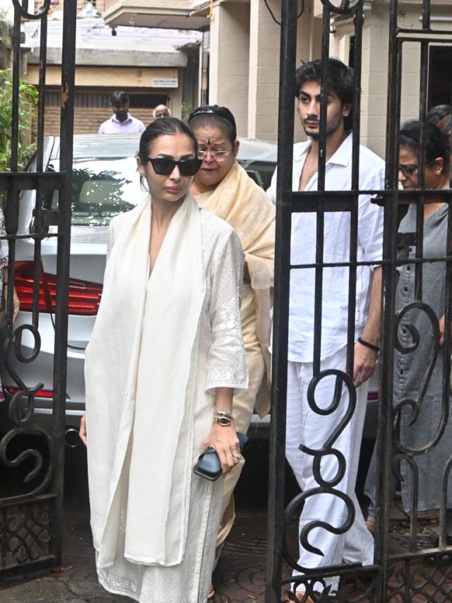 पापा के अंतिम संस्कार के लिए मां संग निकलीं मलाइका, श्मशान घाट पहुंचे अरबाज