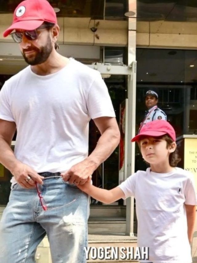 ट्विनिंग करते दिखे करीना के पति और बेटे, पापा सैफ की कार्बन कॉपी लगे तैमूर