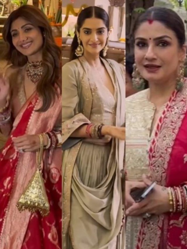 शिल्पा ने लाल तो सोनम ने पहना हरा रंग, करवाचौथ पर पतियों के लिए ऐसे सजीं बॉलीवुड हीरोइनें