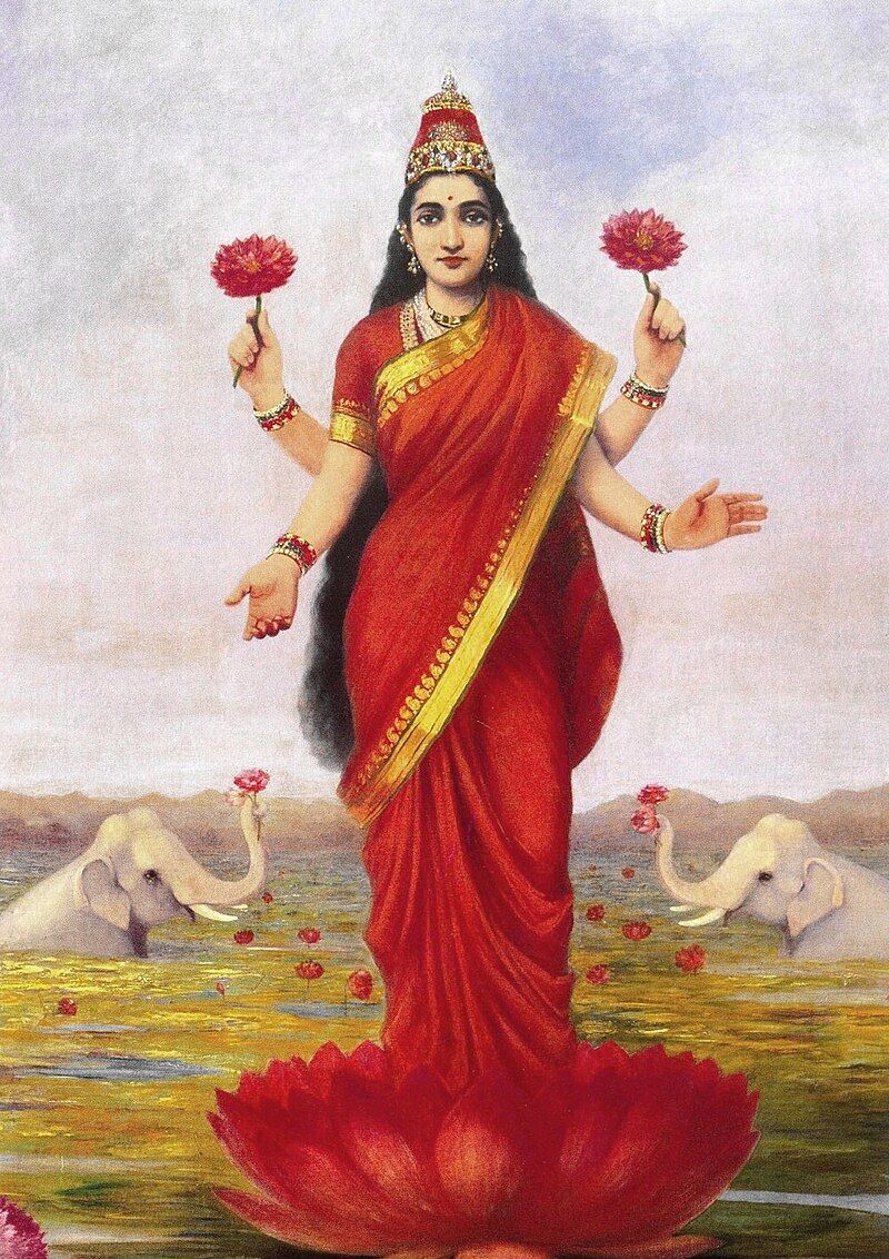 Raja Ravi Varma Goddess Lakshmi 1896
