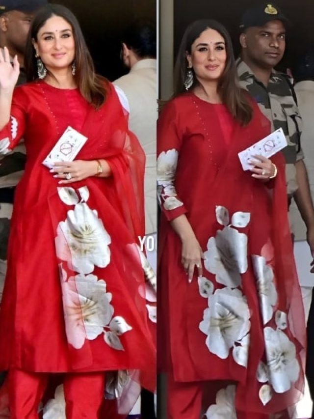 हैंड-पेंटेड लाल सूट में खूबसूरत लगीं कपूर खानदान की लाडली करीना, इतनी है सूट की कीमत
