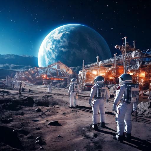 Firefly -A futuristic lunar colony with advanced research stations, industrial facilities, and space