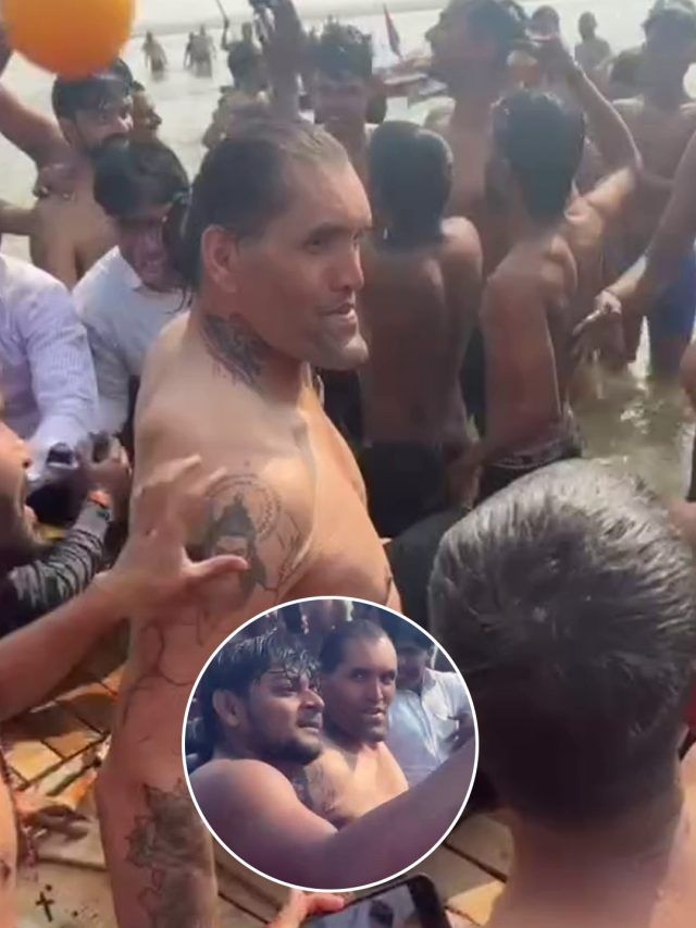 महाकुंभ में 'द ग्रेट खली'... भीड़ ने घेरा, नाव से उतरना किया मुश्किल