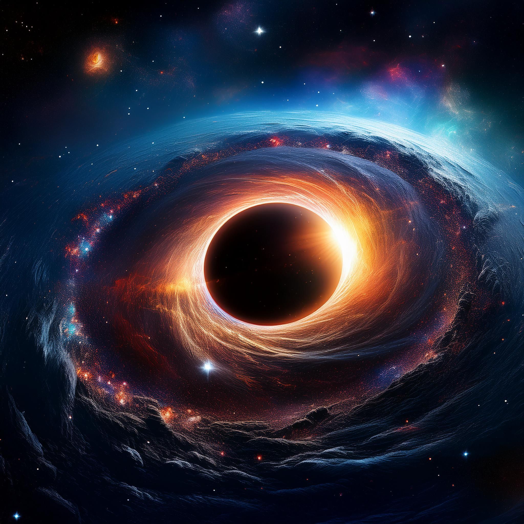 Visualize an ultra-massive black hole dwarfing entire galaxies, with massive accretion disks spirali 25-02-2025 at 12-11-48