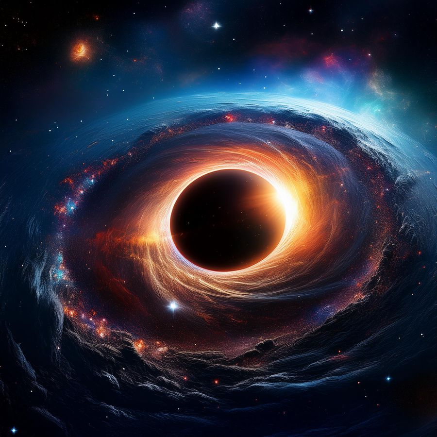 Visualize an ultra-massive black hole dwarfing entire galaxies, with massive accretion disks spirali 25-02-2025 at 12-11-48