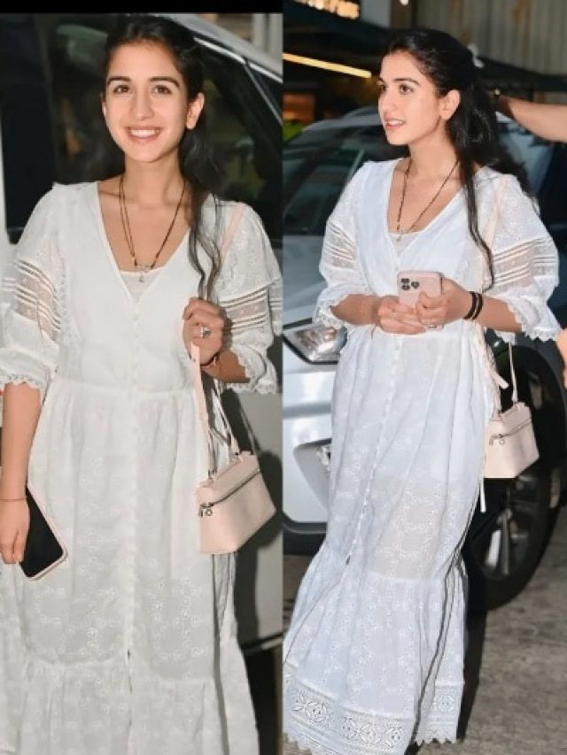 अंबानी घर की छोटी बहू राधिका ने फ्रॉक पर फ्लॉन्ट किया डायमंड मंगलसूत्र, जानें ड्रेस की कीमत