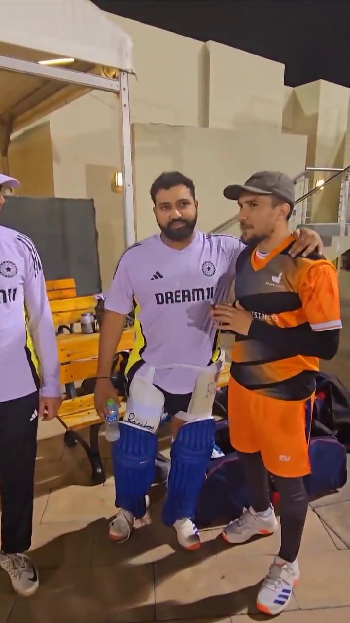 rohit sharma teases uae net bowler Awais Ahmad 2ITG 1739871518720
