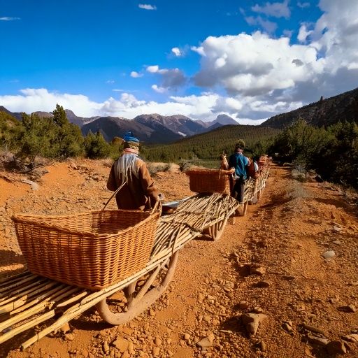 Firefly Native American communities using a -travois- — a wooden frame dragged across the ground — t