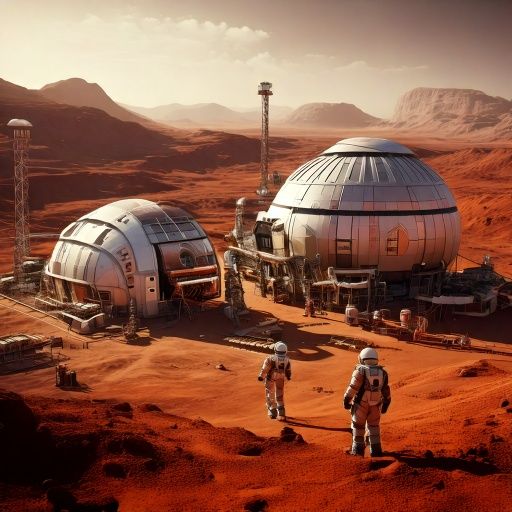 Firefly -A futuristic Martian habitat with dome-shaped structures made of reddish-brown sulfur concr (1)