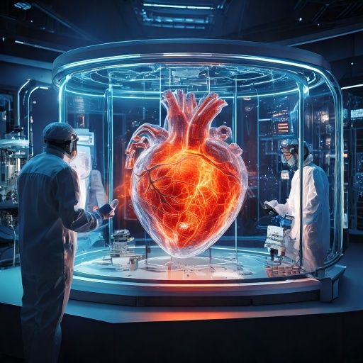 Firefly -A microgravity bioprinting lab in space, where a transparent 3D bioprinter is assembling a