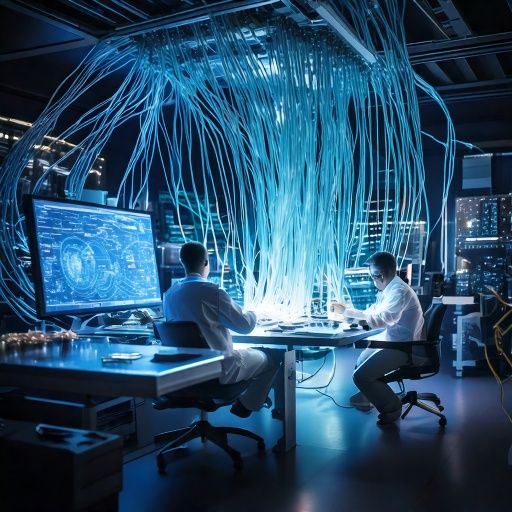 Firefly -Inside a zero-gravity lab aboard a spacecraft, scientists are working with Zeblon optical f