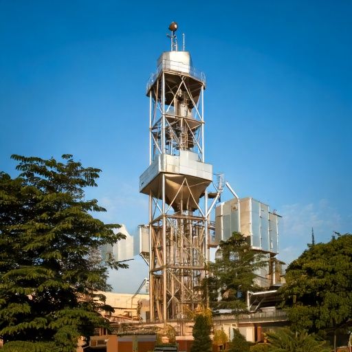 Firefly -The towering Microgravity Drop Tower at IIT Madras, with a sleek metallic structure. A payl