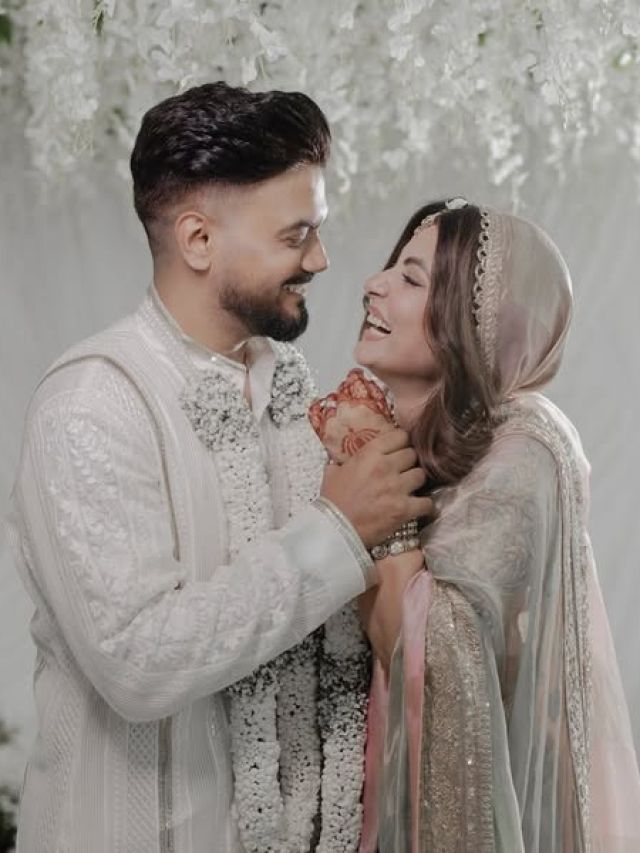 'दुल्हन' बनीं हिना खान, धर्म की दीवार तोड़ बॉयफ्रेंड से की शादी, खास साड़ी पहन लगीं खूबसूरत