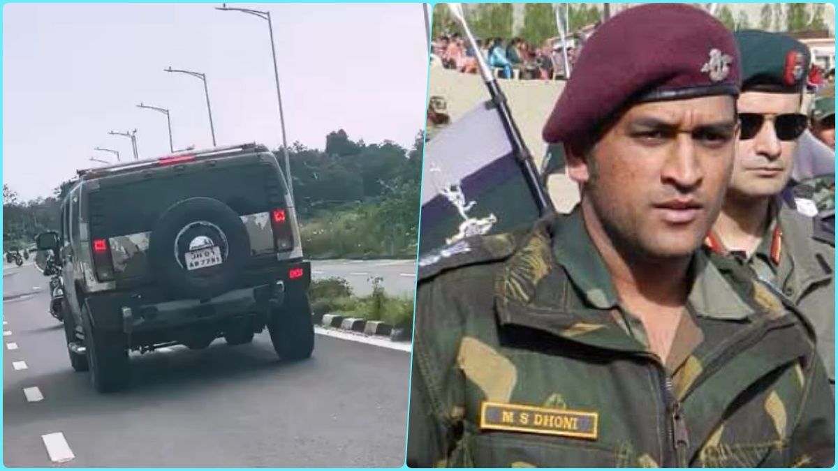 मिलिट्री कैमोफ्लेज... शानदार ग्रॉफिक्स! देखें MS Dhoni की आर्मी स्टाइल Hummer