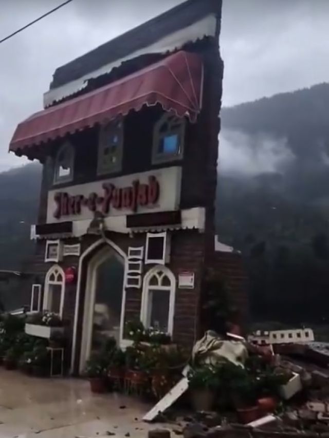 बह गया पूरा रेस्टोरेंट, बस रह गई एक दीवार, देखें मनाली में मौसमी आफत का Video