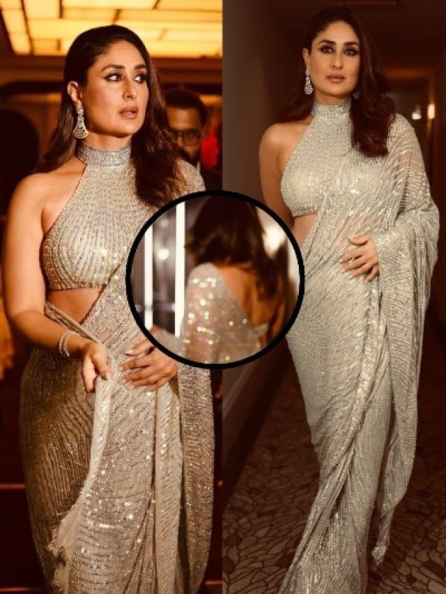 बैकलेस ब्लाउज-सीक्वेंस साड़ी में करीना कपूर का देसी ग्लैम, ब्रिटेन में ढाया कहर, PHOTOS