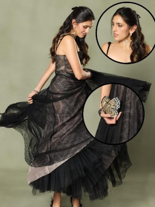 तितली वाला बैग, लाखों की ड्रेस और डायमंड नेकलेस में छाईं श्लोका, पति आकाश संग दिए पोज