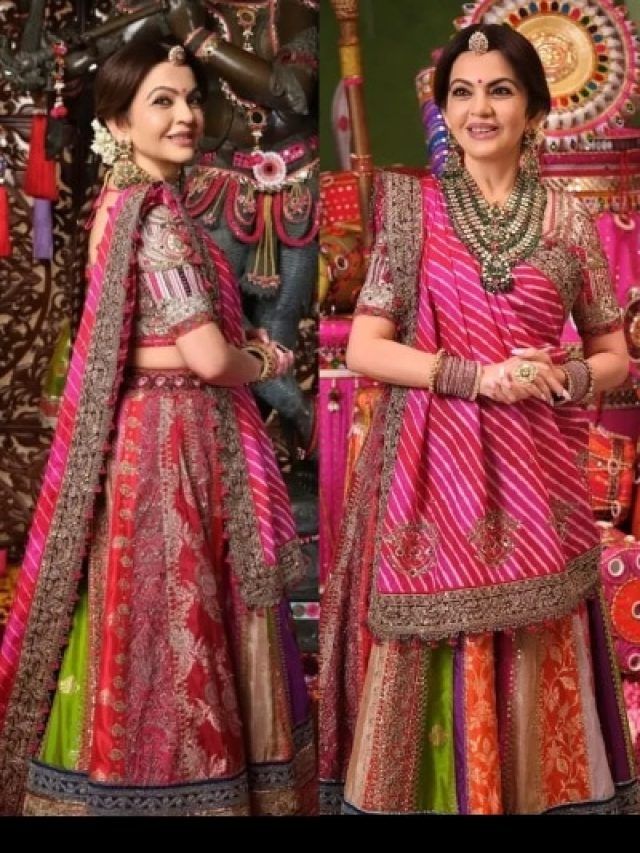 नवरात्रि के रंग में रंगी नीता अंबानी, पहना कलरफुल लहंगा, पन्ना हार ने लुक को बनाया शाही, PHOTOS