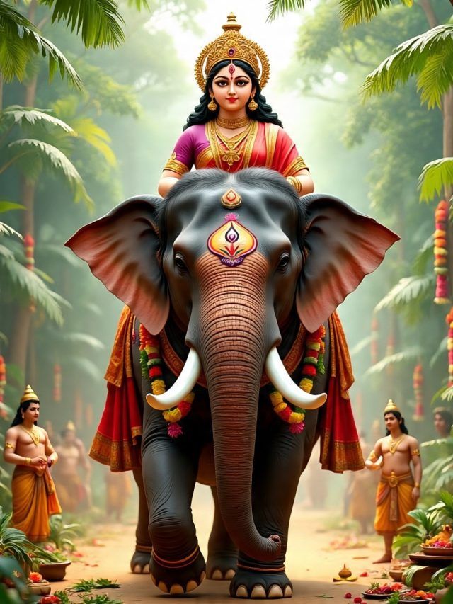 शारदीय नवरात्र में हाथी पर सवार होकर आ रहीं मां दुर्गा, जानें कितना शुभ है ये संकेत