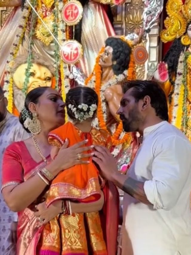 गोद में रोती हुई बेटी को बिपाशा ने संभाला, छुए करोड़पति फिल्म मेकर के पैर, इम्प्रेस फैंस